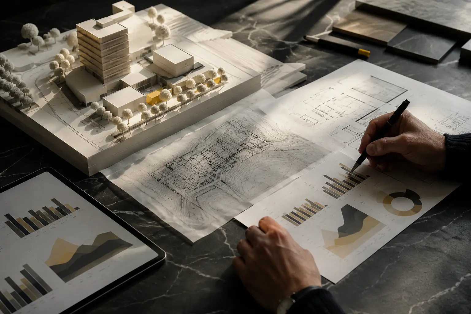 Real estate development model and analysis representing the Financial Model